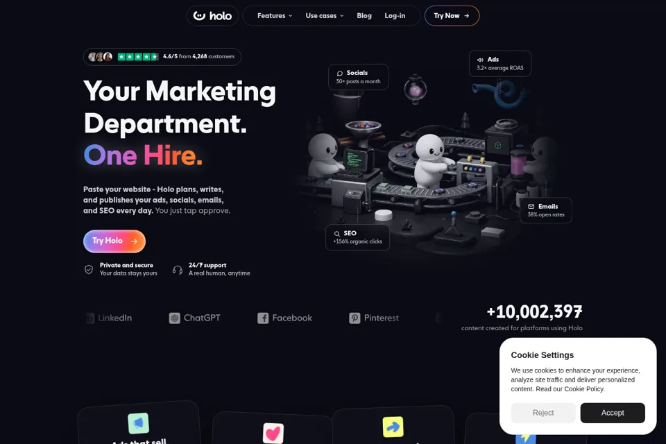Landing page preview