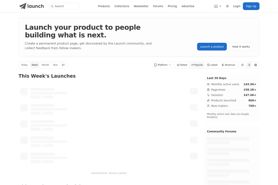 Aperçu de la landing page