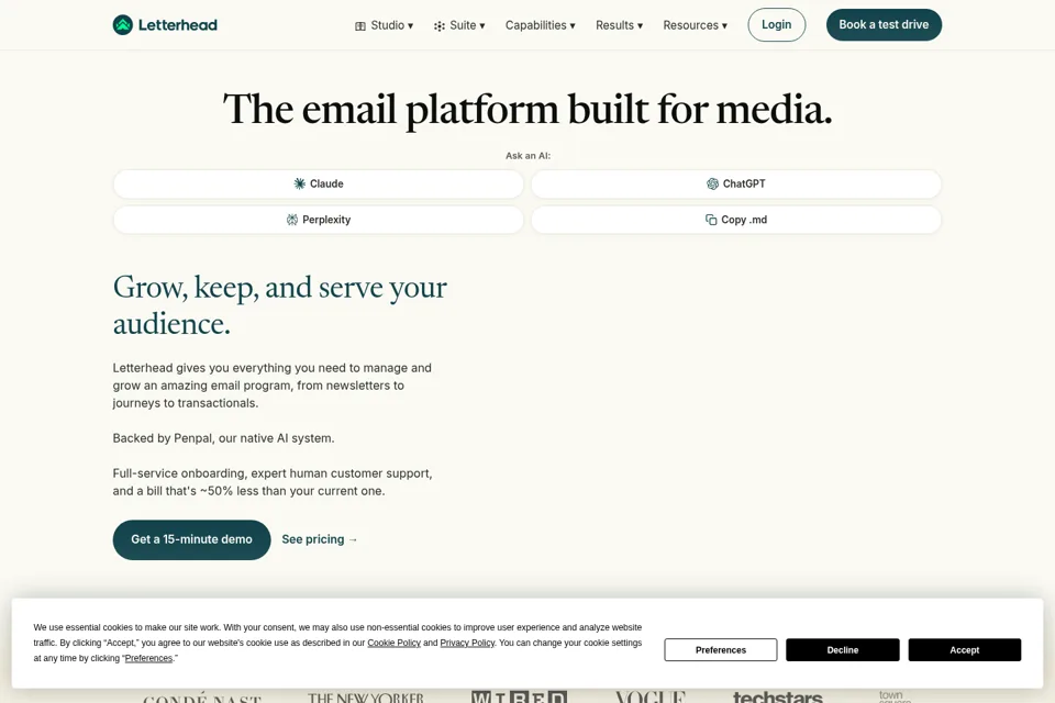 Landing page preview