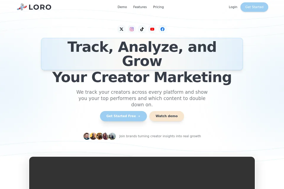 Aperçu de la landing page