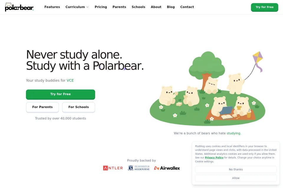 Aperçu de la landing page