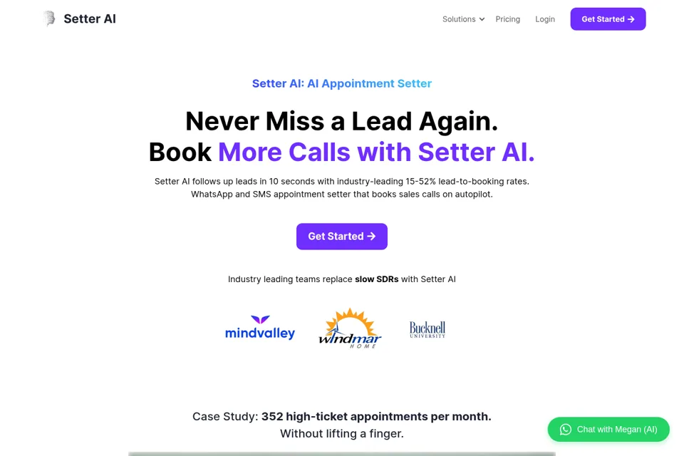 Aperçu de la landing page