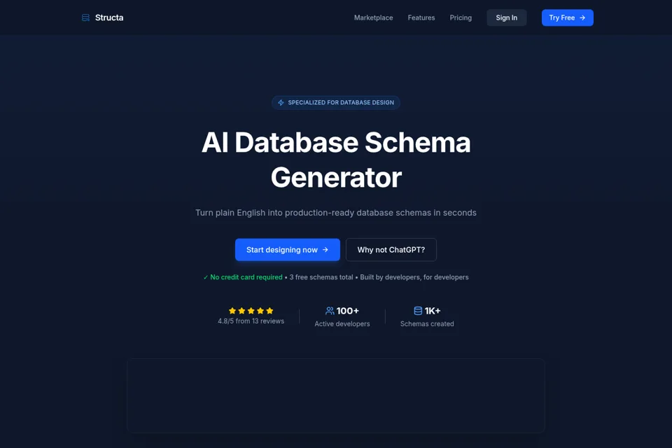 Aperçu de la landing page
