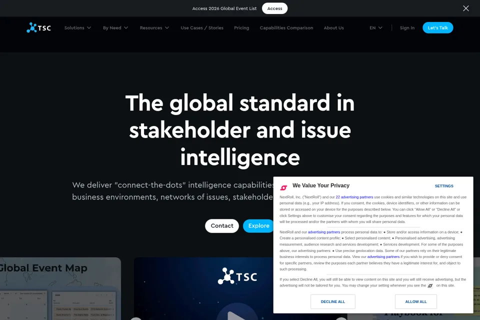 Aperçu de la landing page