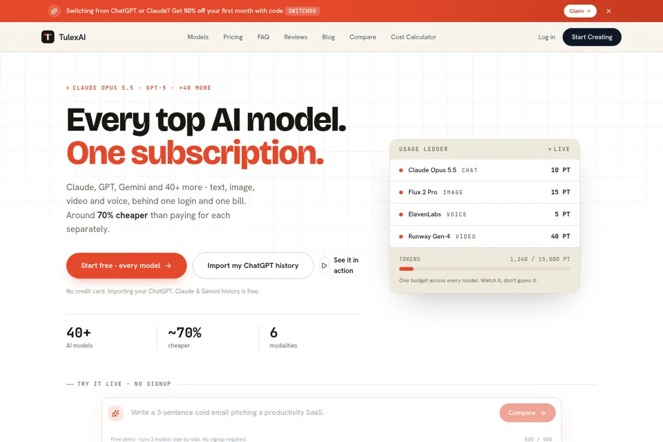 Aperçu de la landing page