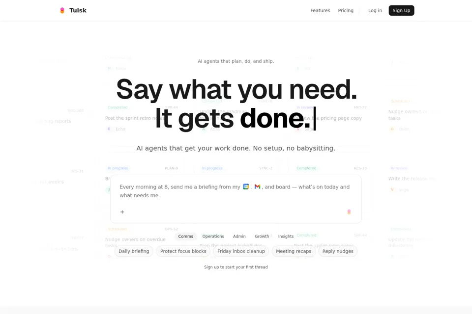 Aperçu de la landing page