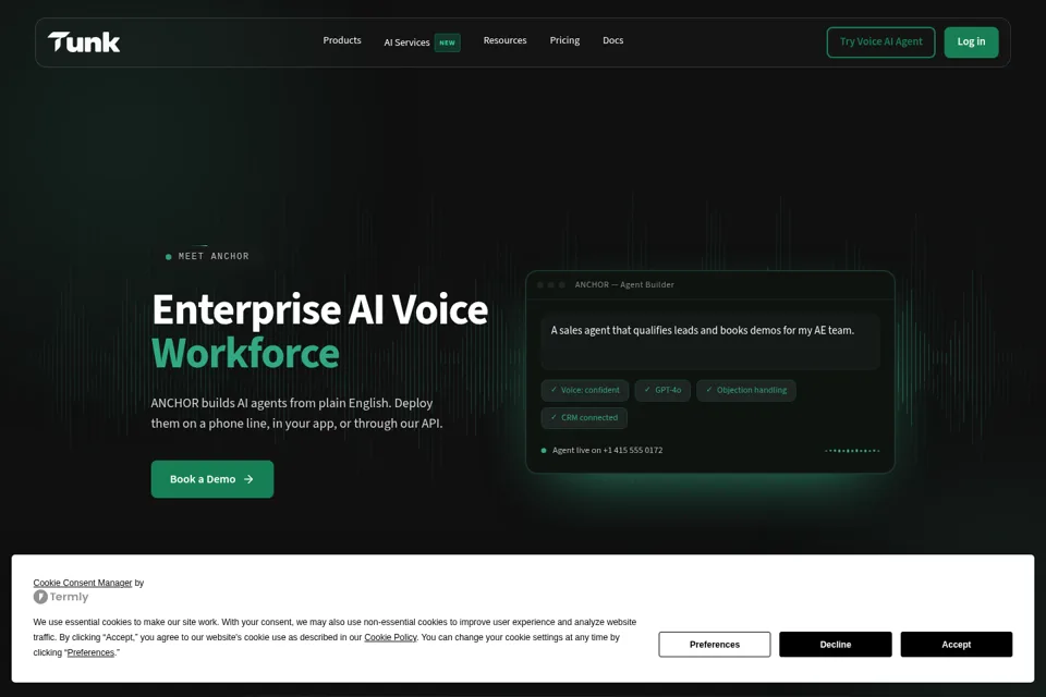 Aperçu de la landing page