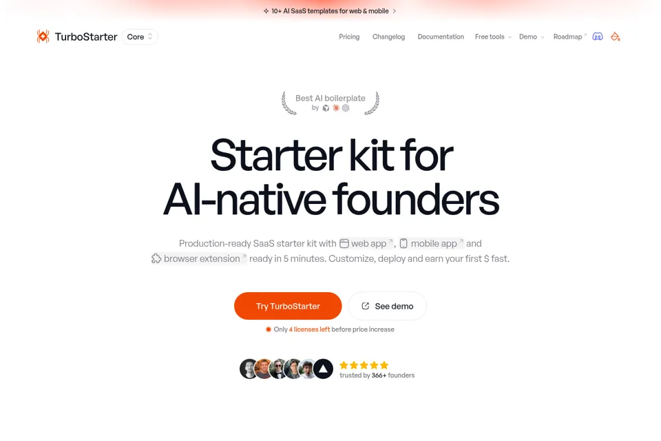 Aperçu de la landing page