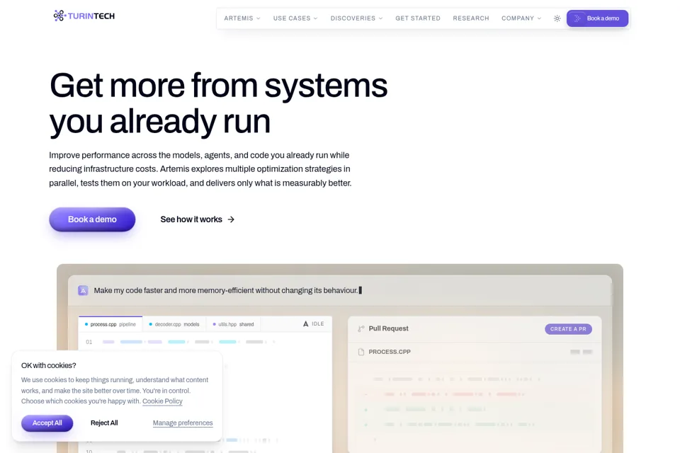 Aperçu de la landing page