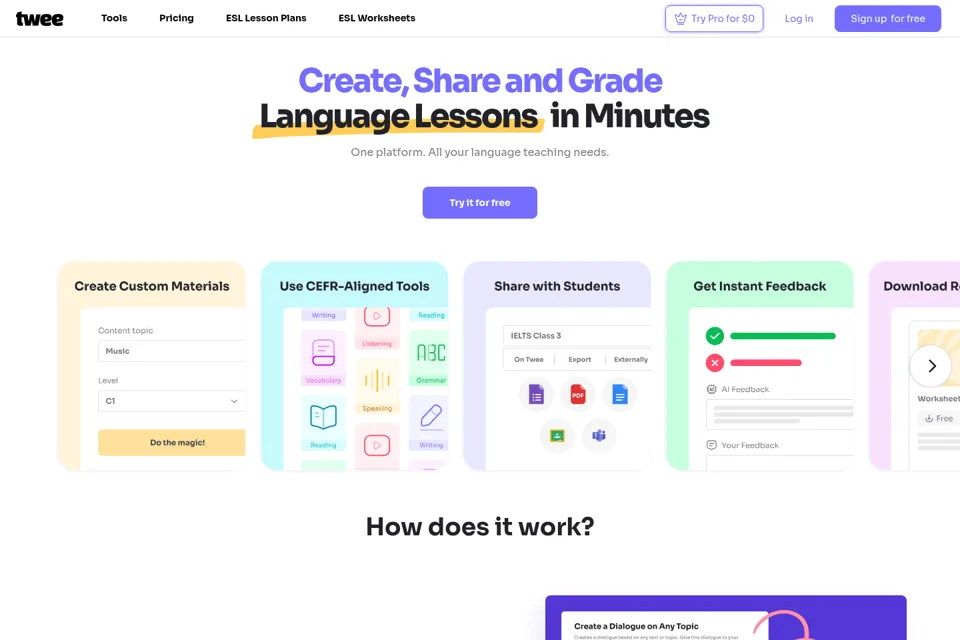 Landing page preview