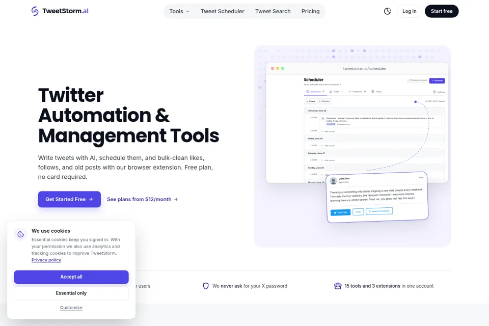 Aperçu de la landing page