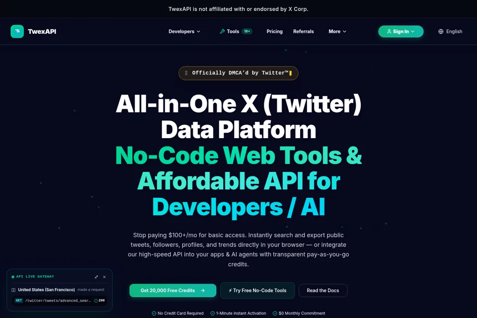 Aperçu de la landing page