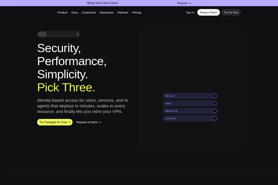 Aperçu de la landing page