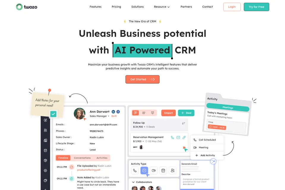 Aperçu de la landing page
