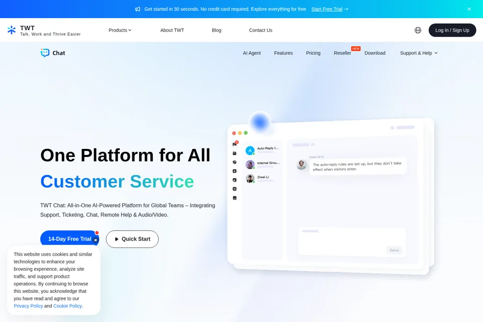 Aperçu de la landing page
