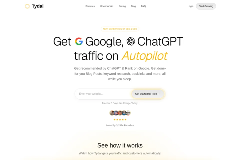 Aperçu de la landing page
