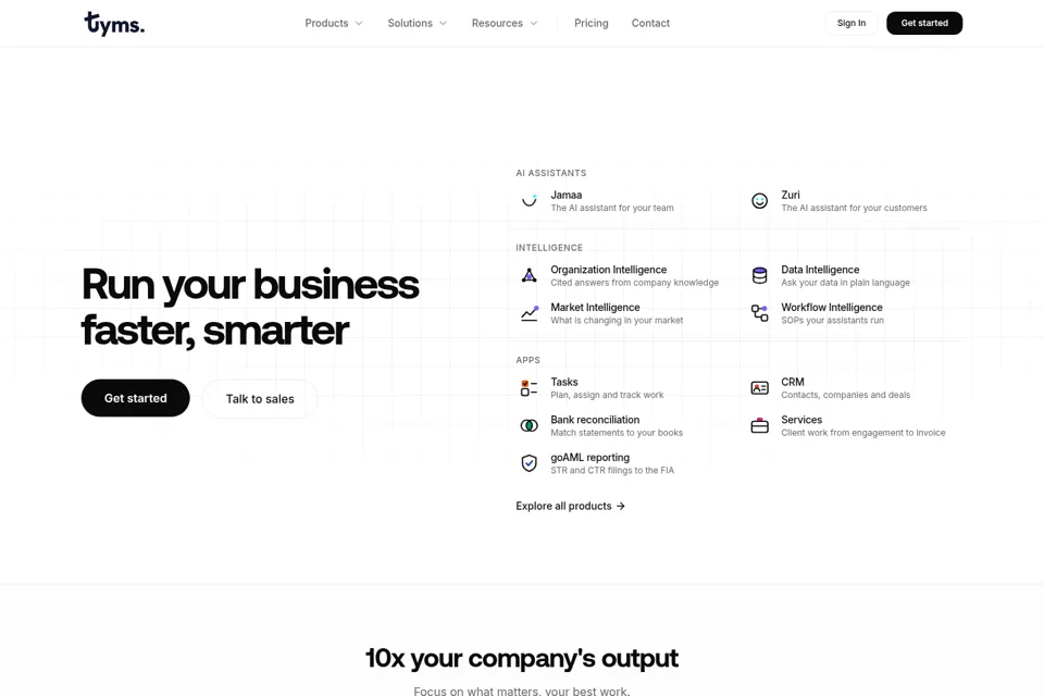 Aperçu de la landing page