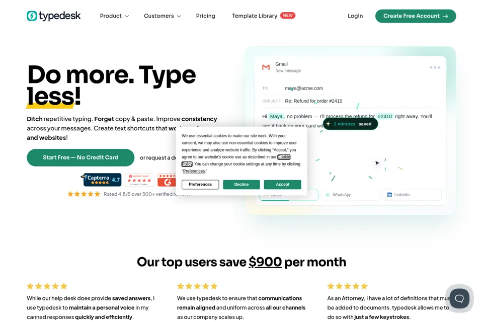 Landing page preview