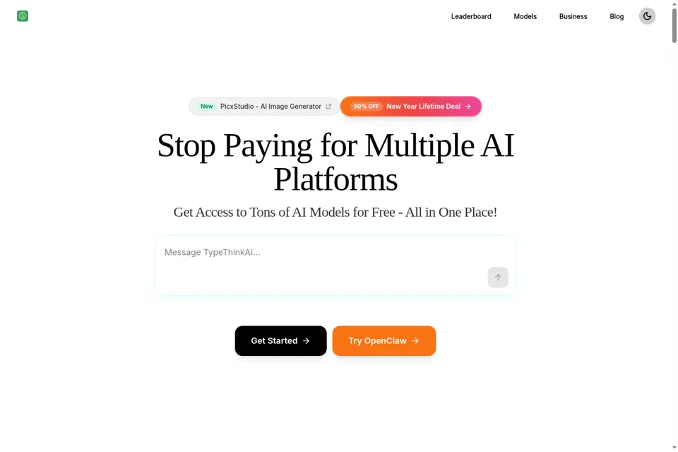 Aperçu de la landing page