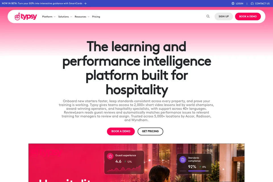 Aperçu de la landing page