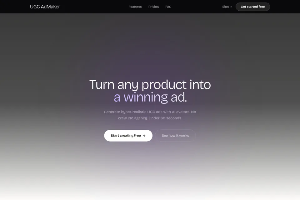 Aperçu de la landing page