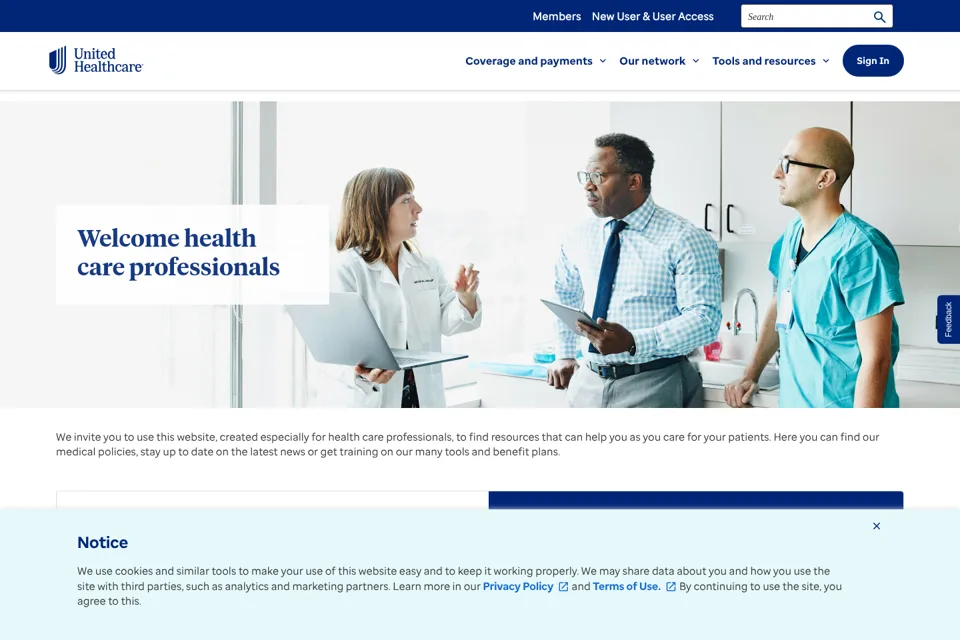 Aperçu de la landing page