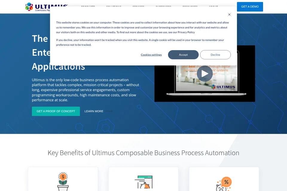 Aperçu de la landing page