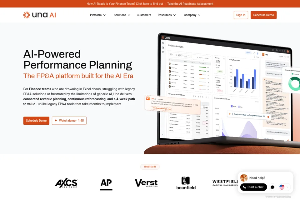 Aperçu de la landing page
