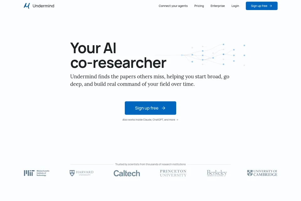 Aperçu de la landing page
