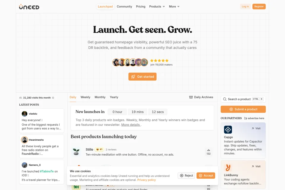 Landing page preview