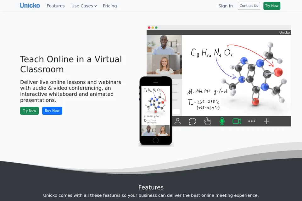 Aperçu de la landing page