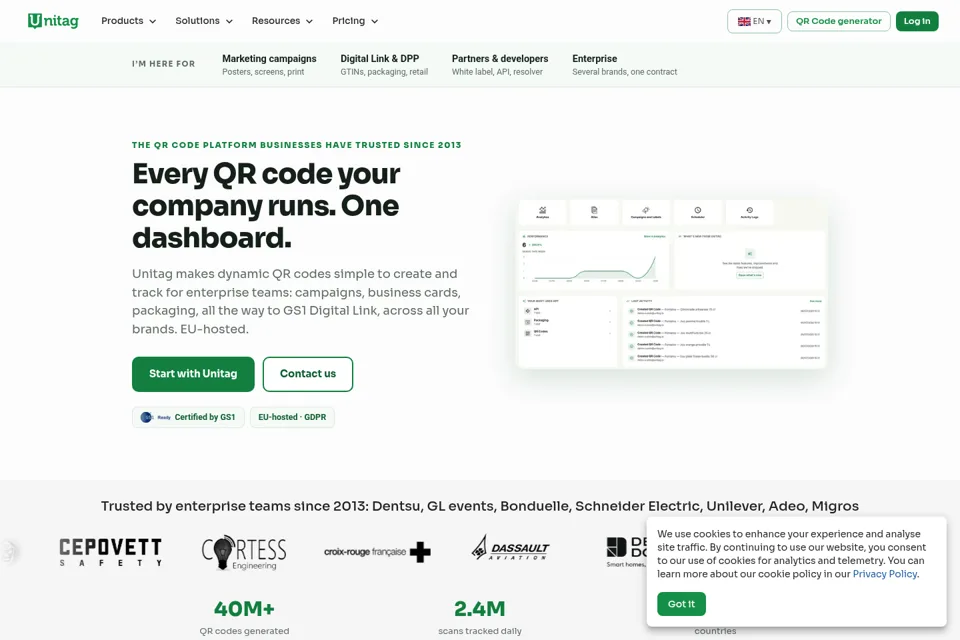 Aperçu de la landing page
