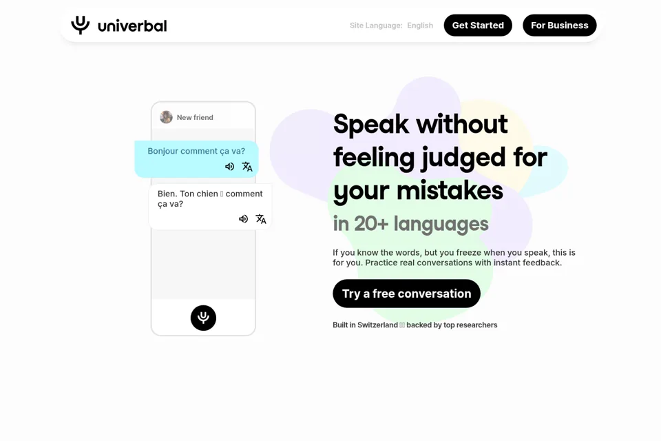 Aperçu de la landing page