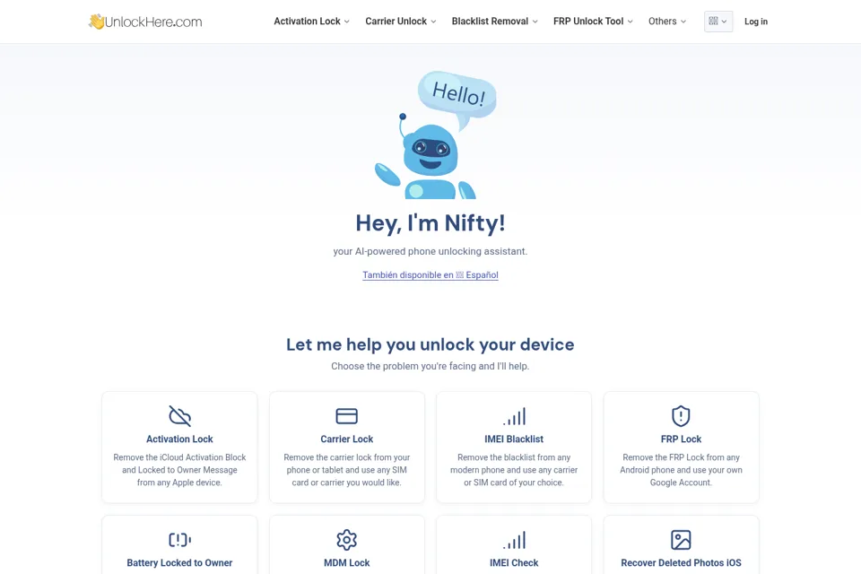 Aperçu de la landing page