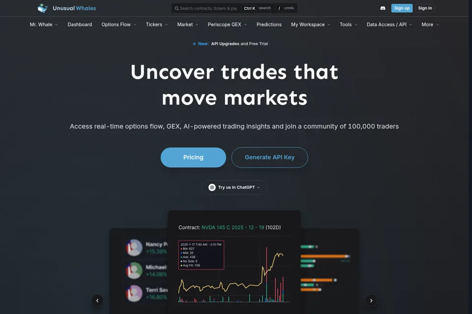 Aperçu de la landing page
