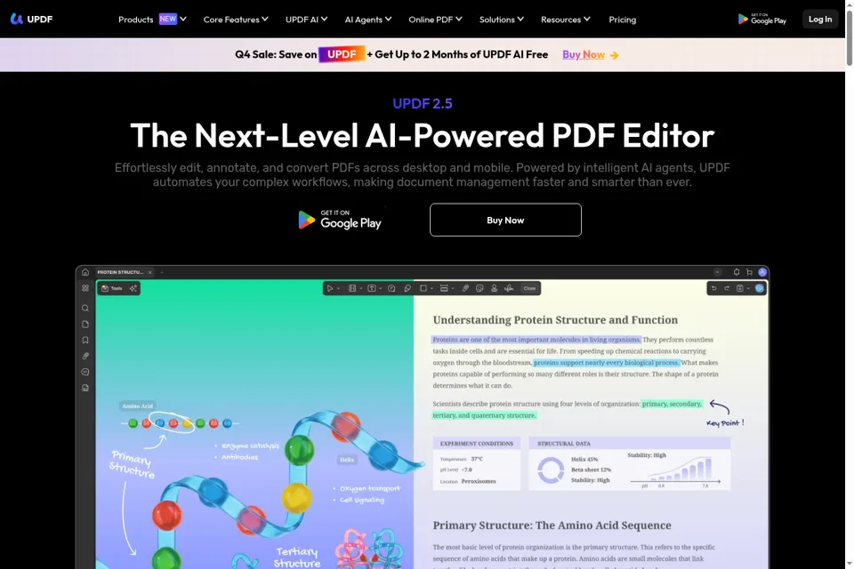 Aperçu de la landing page