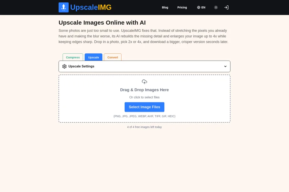 Aperçu de la landing page