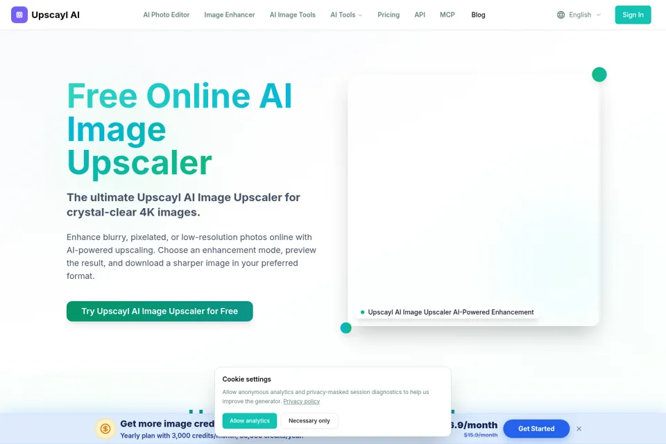 Aperçu de la landing page