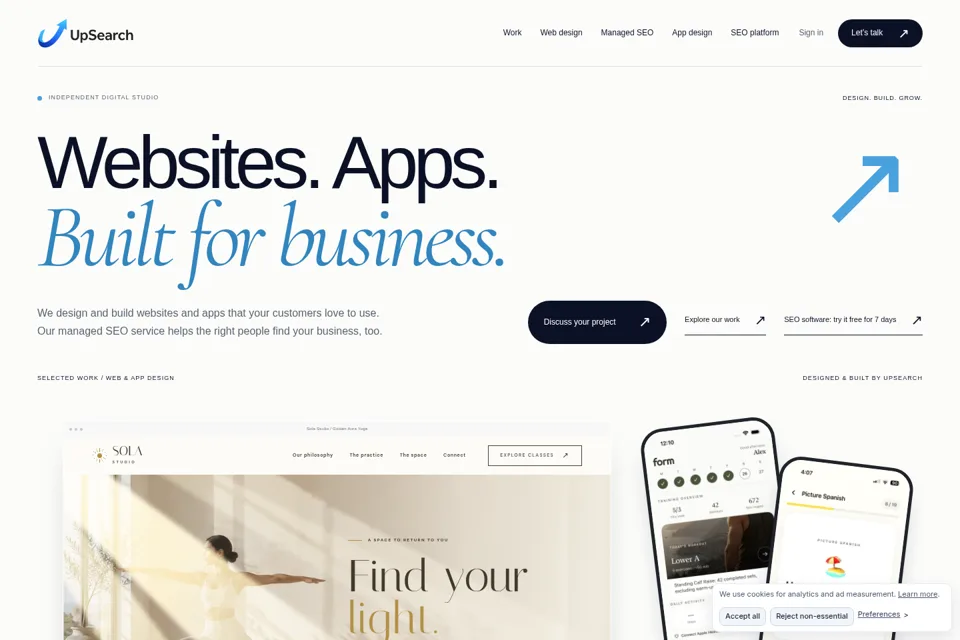 Aperçu de la landing page