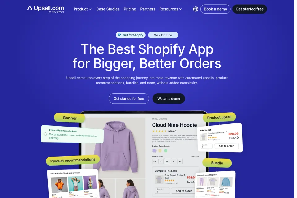 Aperçu de la landing page