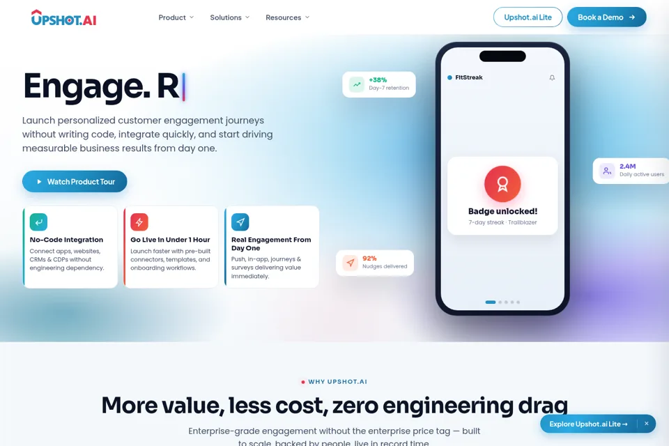 Aperçu de la landing page