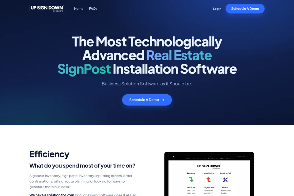 Aperçu de la landing page