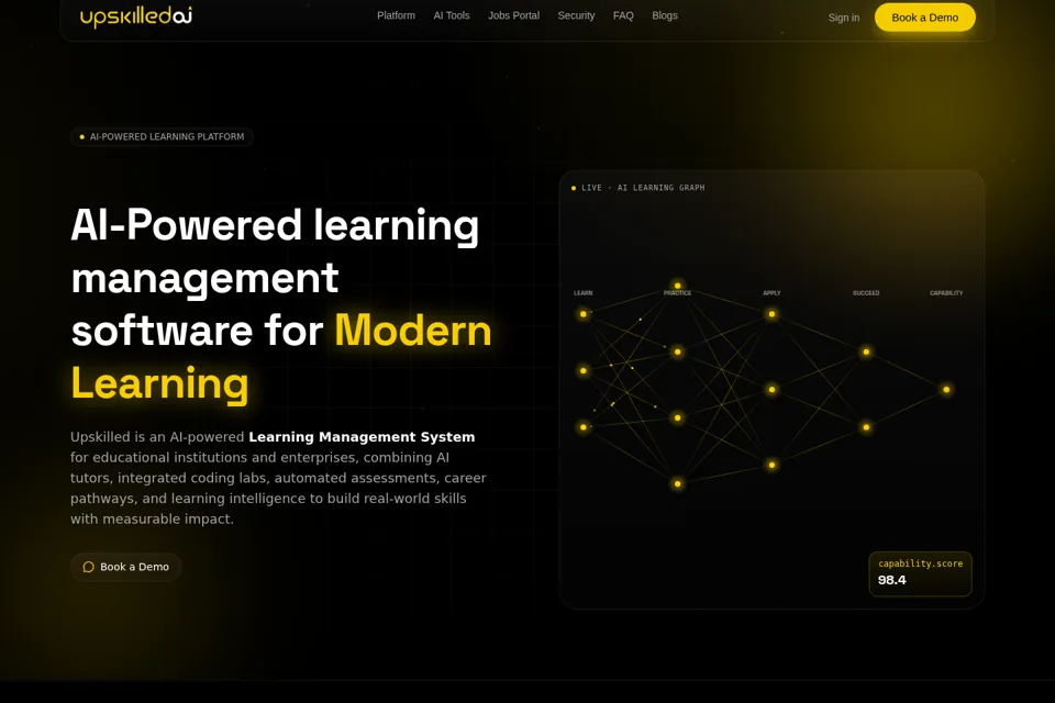 Aperçu de la landing page
