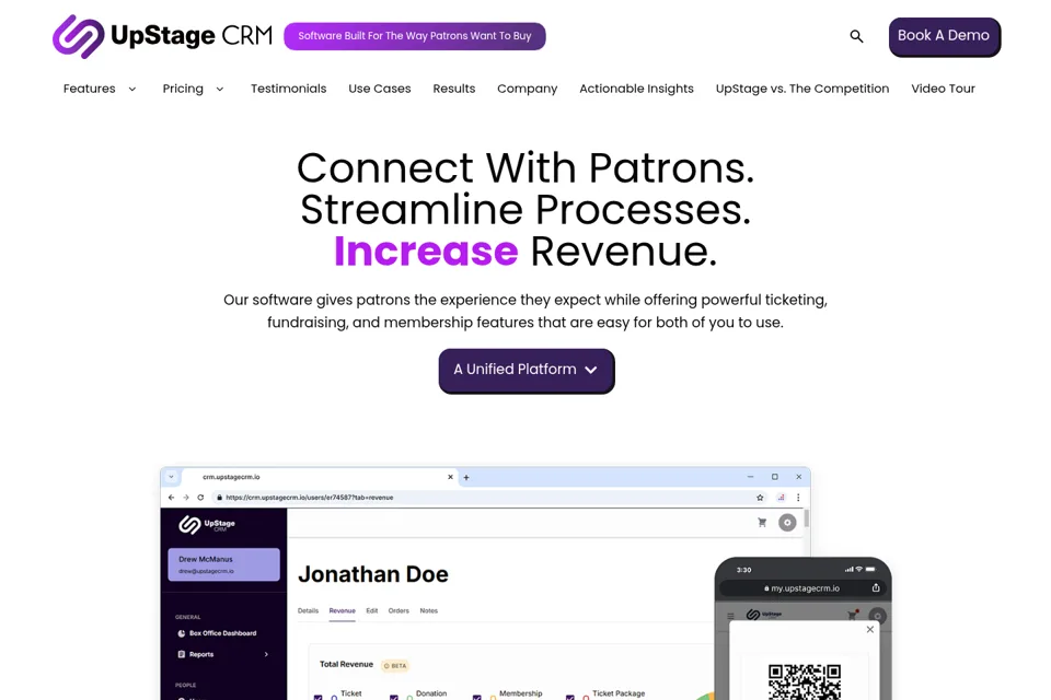 Aperçu de la landing page