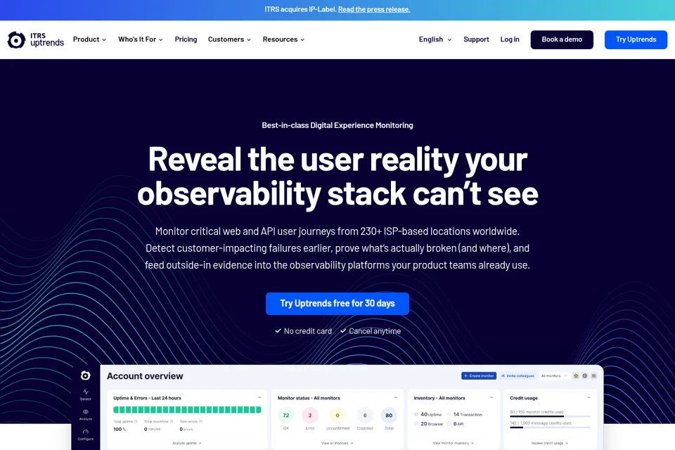Aperçu de la landing page