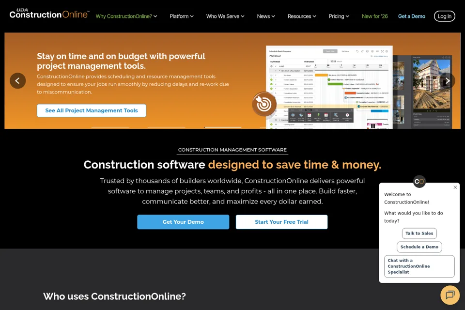 Aperçu de la landing page