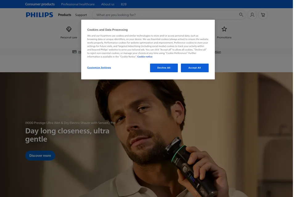 Aperçu de la landing page