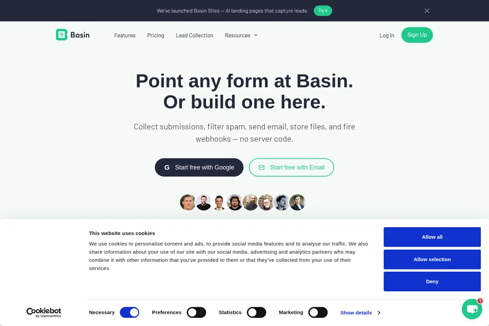 Landing page preview