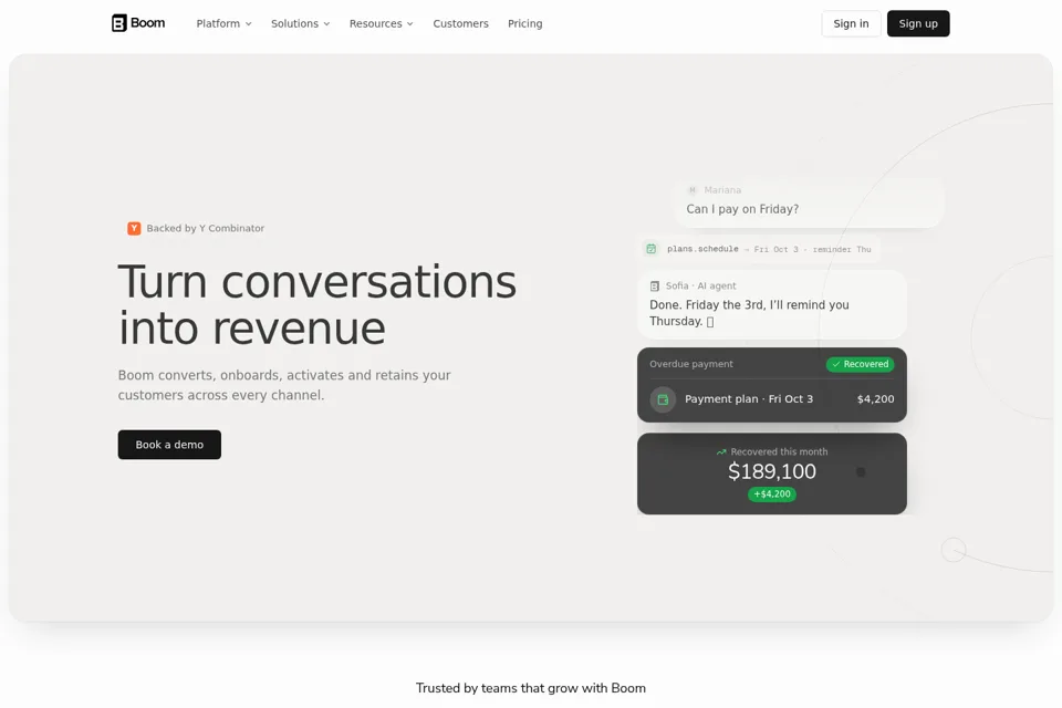 Aperçu de la landing page