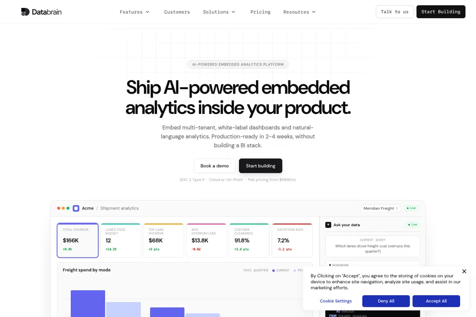Aperçu de la landing page
